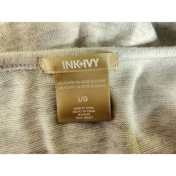 Ink & Ivy Gray Heather 4 Button Henley Top Sz Lg 3/4 Sleeve Pullover Ultra Soft - Picture 5 of 5